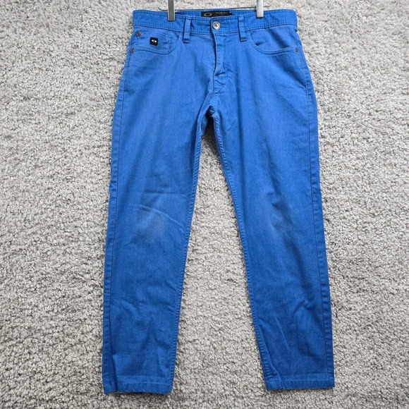 Oakley Pants Mens 32x32 (Fits 32x27.5) Blue Stretch Slim Straight Casual Hipster - Picture 1 of 13